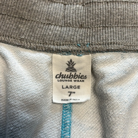 Chubbies LoungeWear 7" Inseam Drawstring Sweat Shorts Beach Print Blue‎ Large - Picture 7 of 8